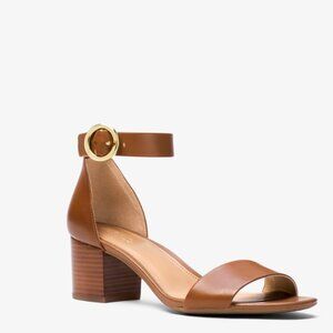 Michael Kors Lena Leather Sandal in LUGGAGE  Size 8